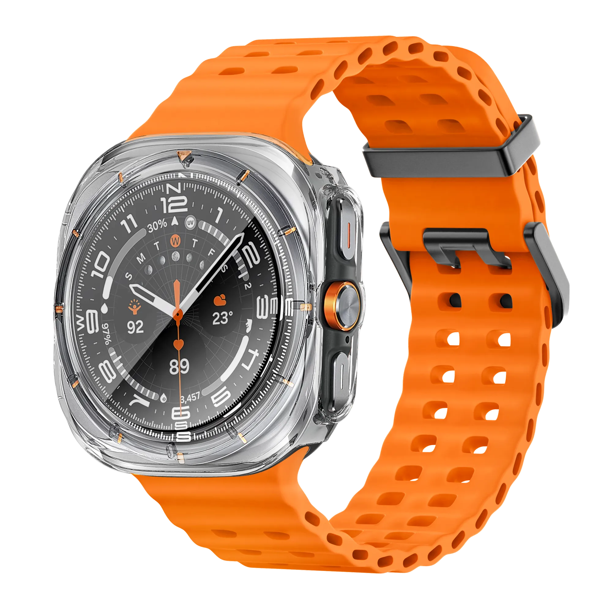 Bandz Samsung Galaxy Watch Ultra PC Case with Glass (Transparent)
