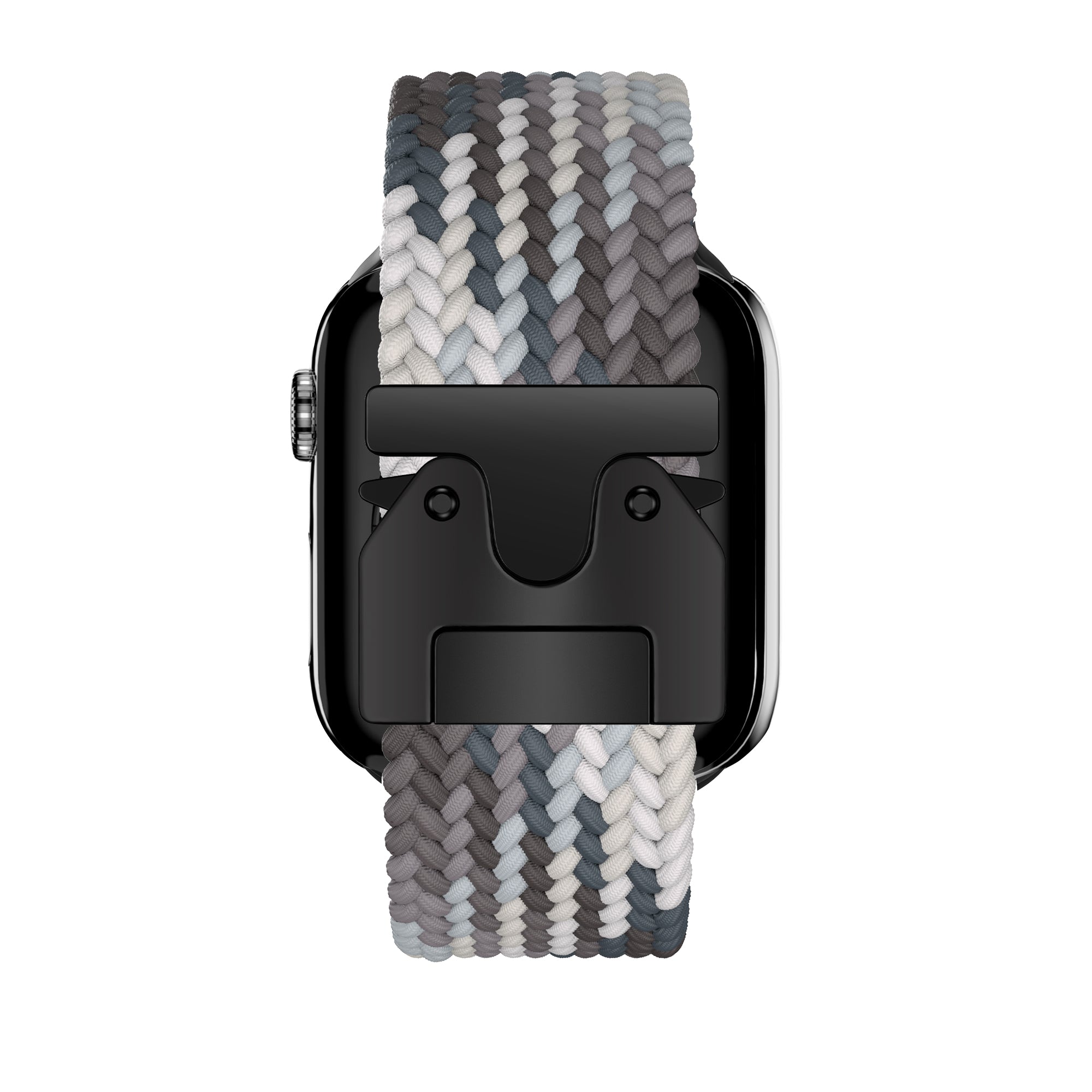Bandz Apple Watch gevlochten nylon band met P-buckle (mandala zwart) 