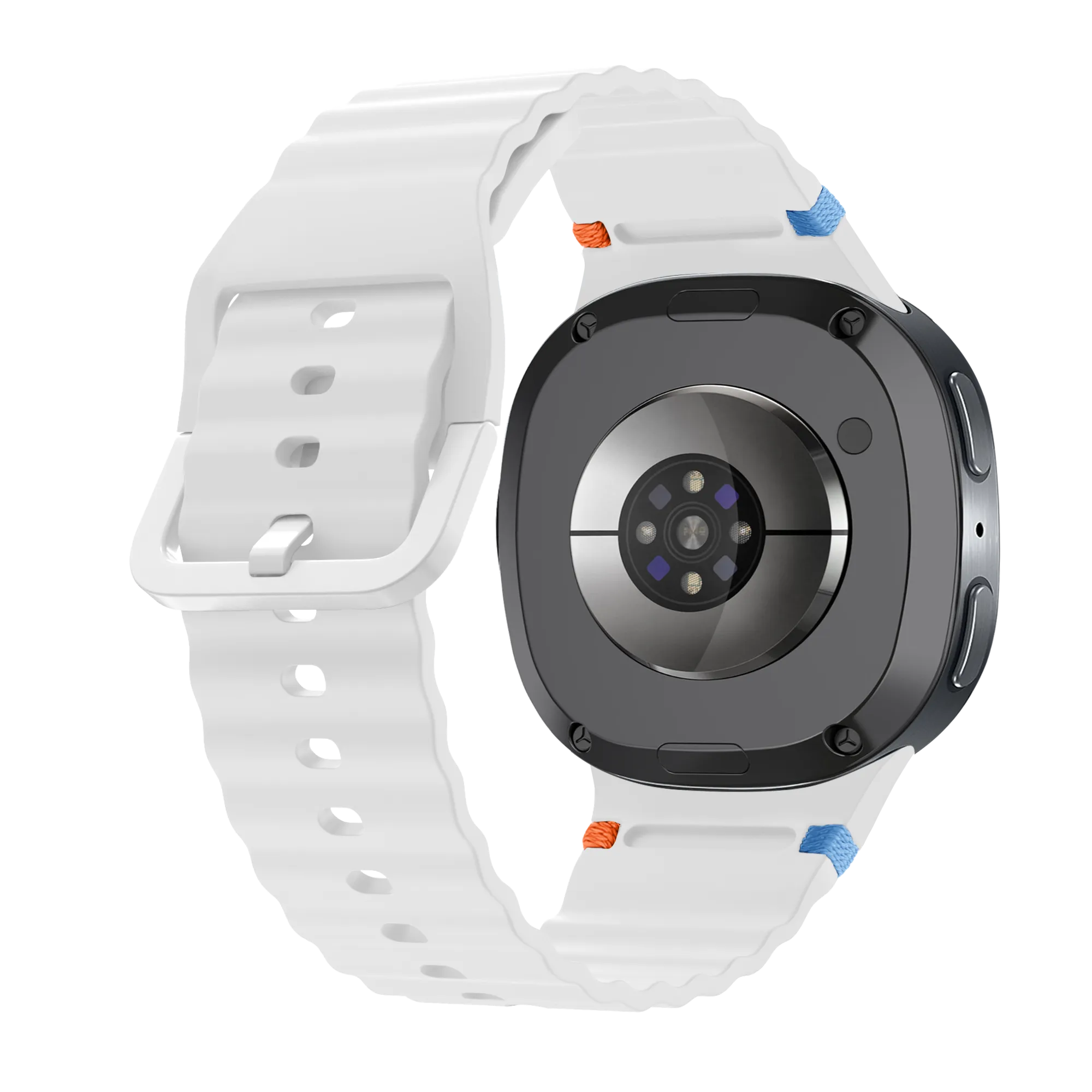 Samsung Galaxy Watch 8 - 44mm wave siliconen bandje (wit)