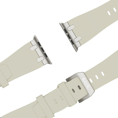 BALR Apple Watch Ultra liquid siliconen band (beige/titanium)