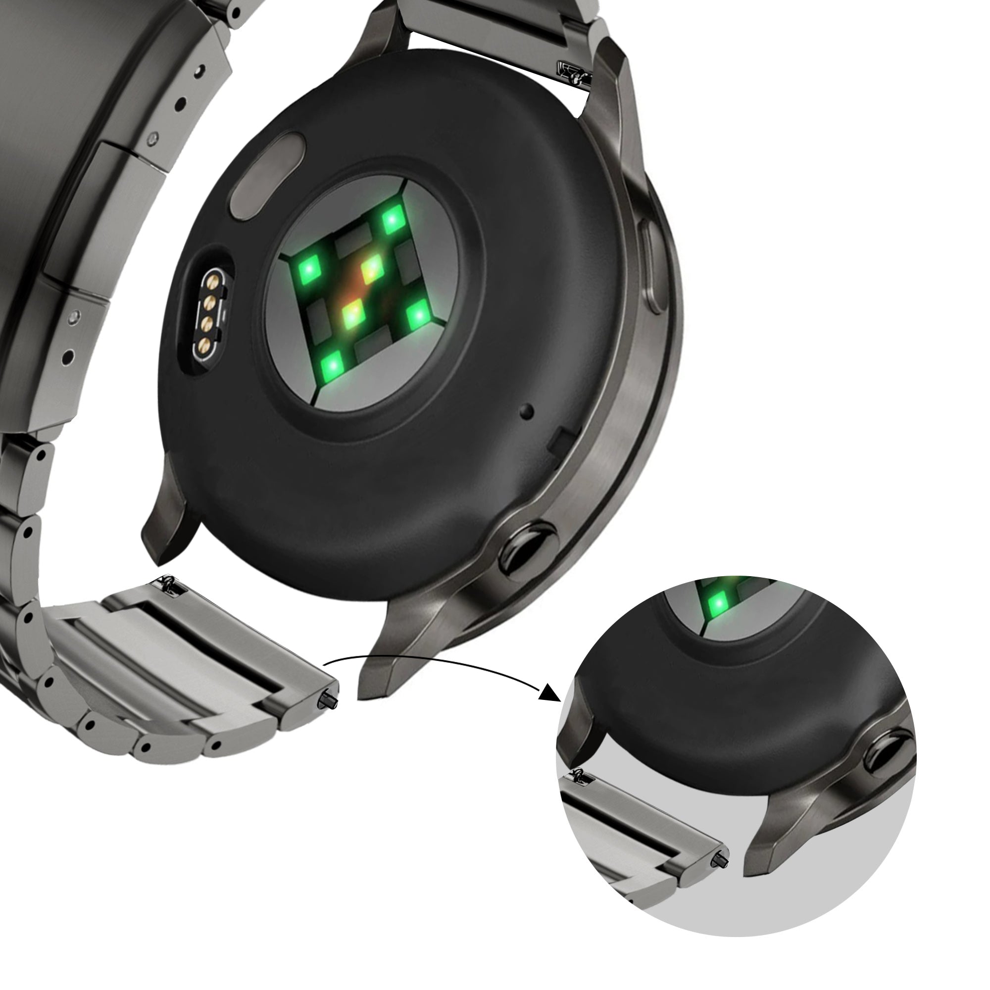 Bandz Garmin D2 Air X15 titanium schakel band (grafiet)