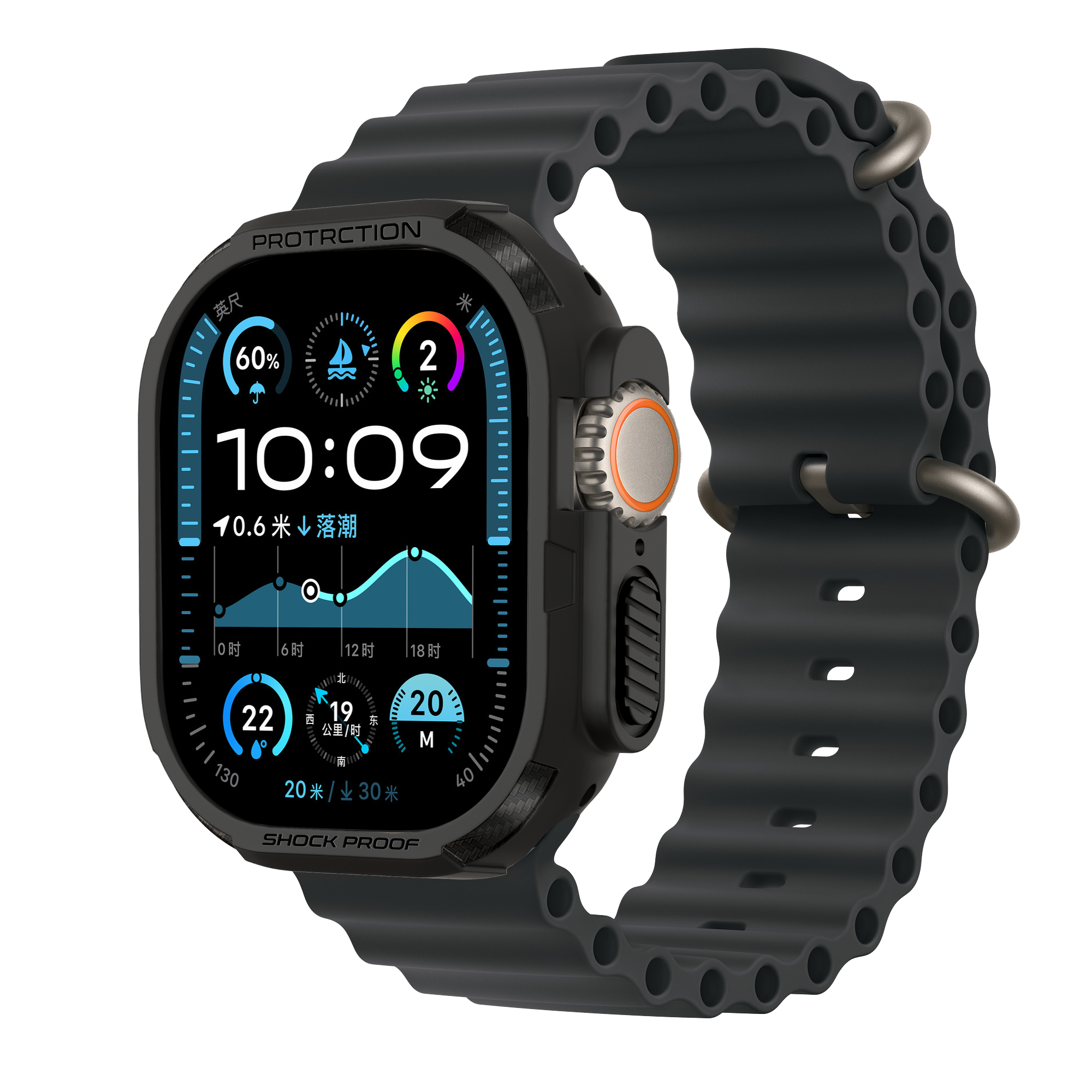 Bandz Apple Watch Ultra - 49mm Rugged TPU Case (Black)