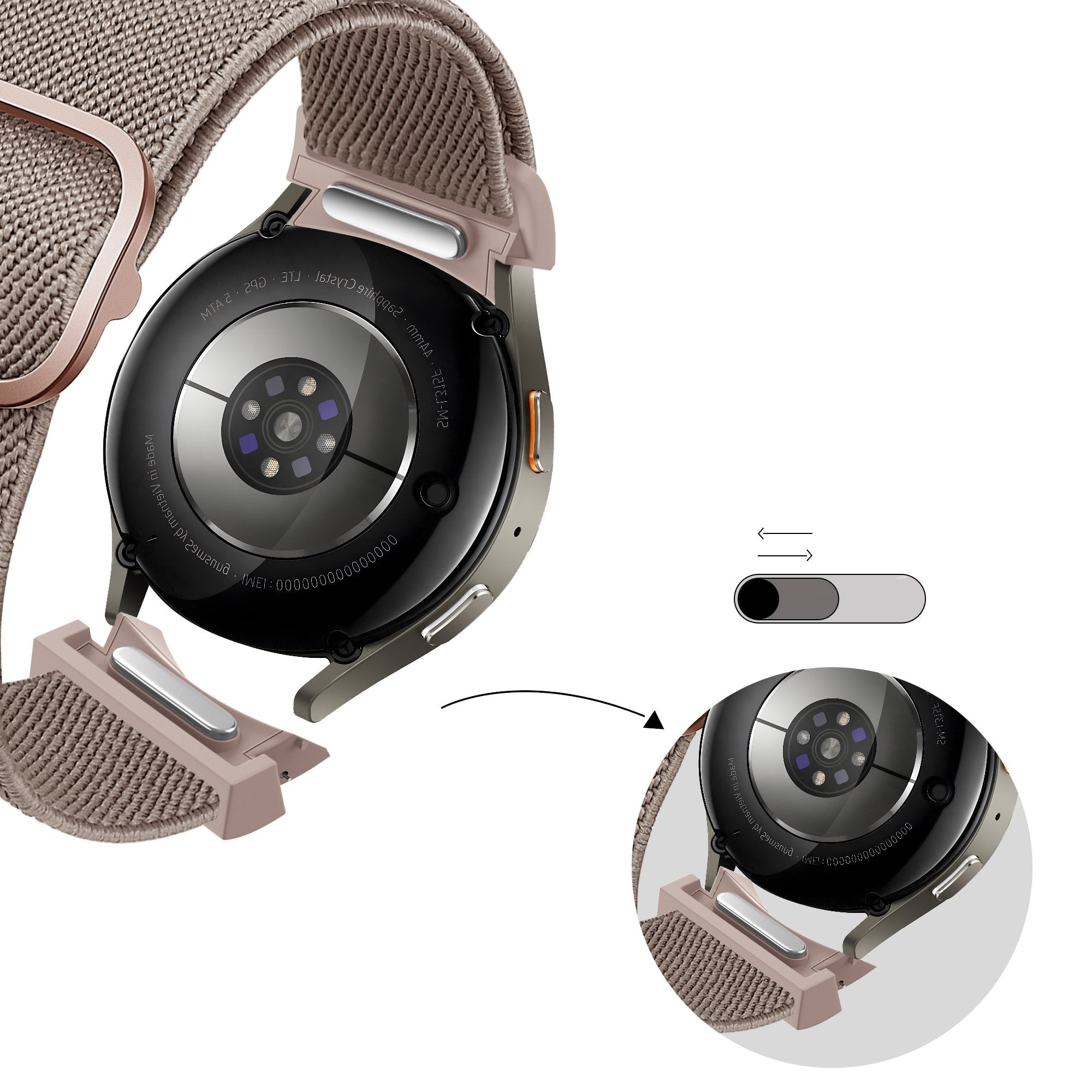 Bandz Samsung Galaxy Watch 6 - 40mm elastische band 'Easy fit' (milk tea)