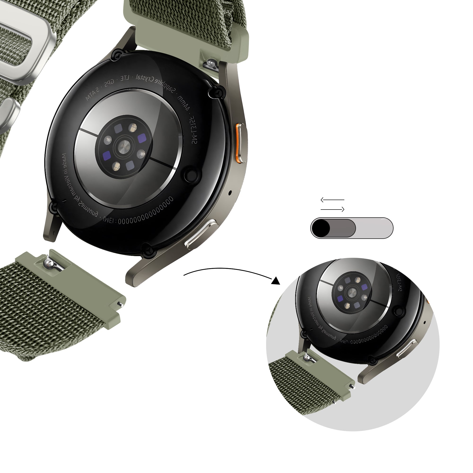 Bandz Huawei Watch GT 6 - 46mm Alpine Nylon Strap (Olive)