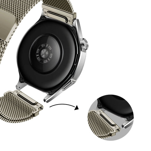 Bandz Huawei Watch 3 (Pro) 'One push' Milanese band (titanium)