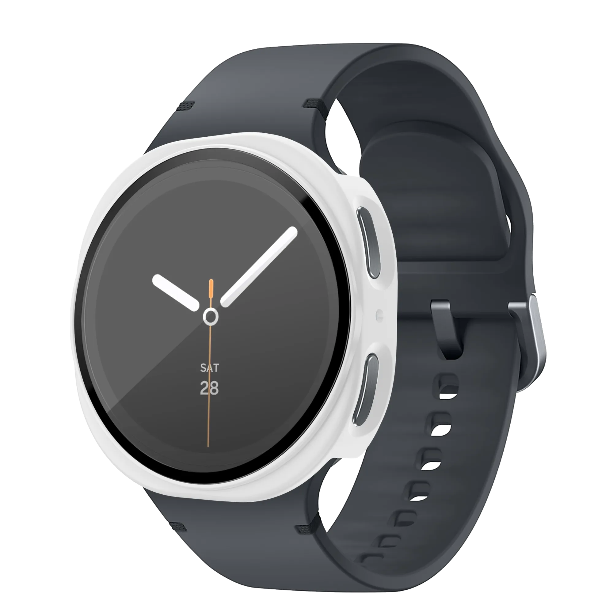 Bandz Samsung Galaxy Watch 8 - 44mm PC hoesje met glas (wit)