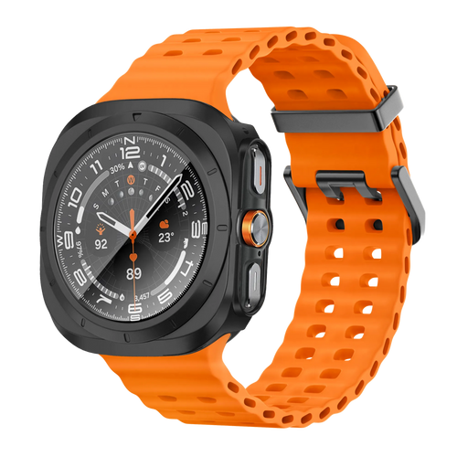 Bandz Samsung Galaxy Watch Ultra PC hoesje met glas (zwart) 