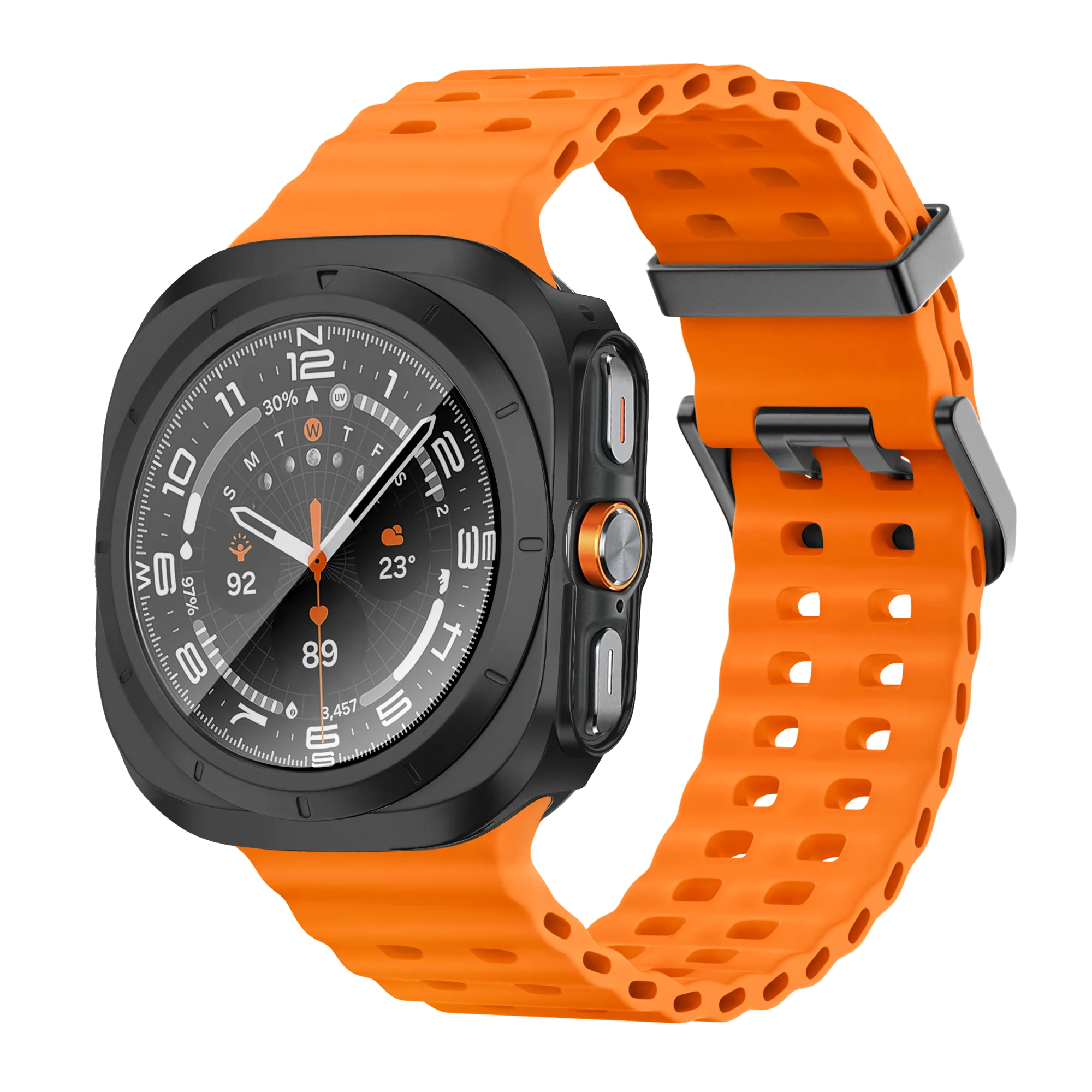 Bandz Samsung Galaxy Watch Ultra PC hoesje met glas (zwart) 