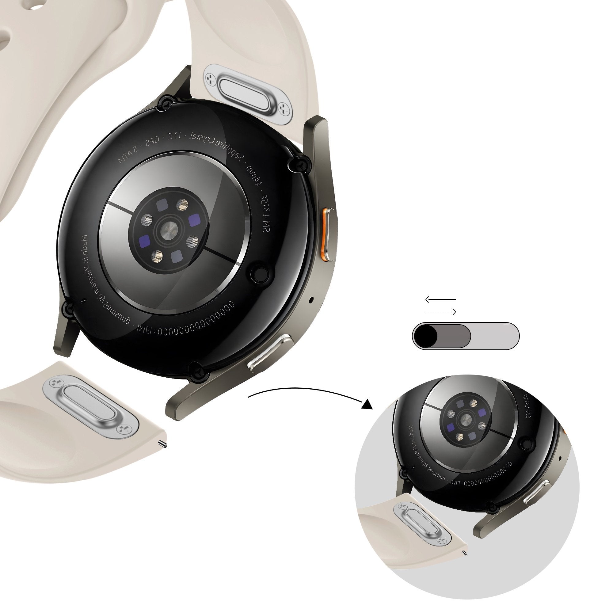 Bandz Amazfit GTS 4 (Mini) sport band 'Easy fit' (sterrenlicht light)