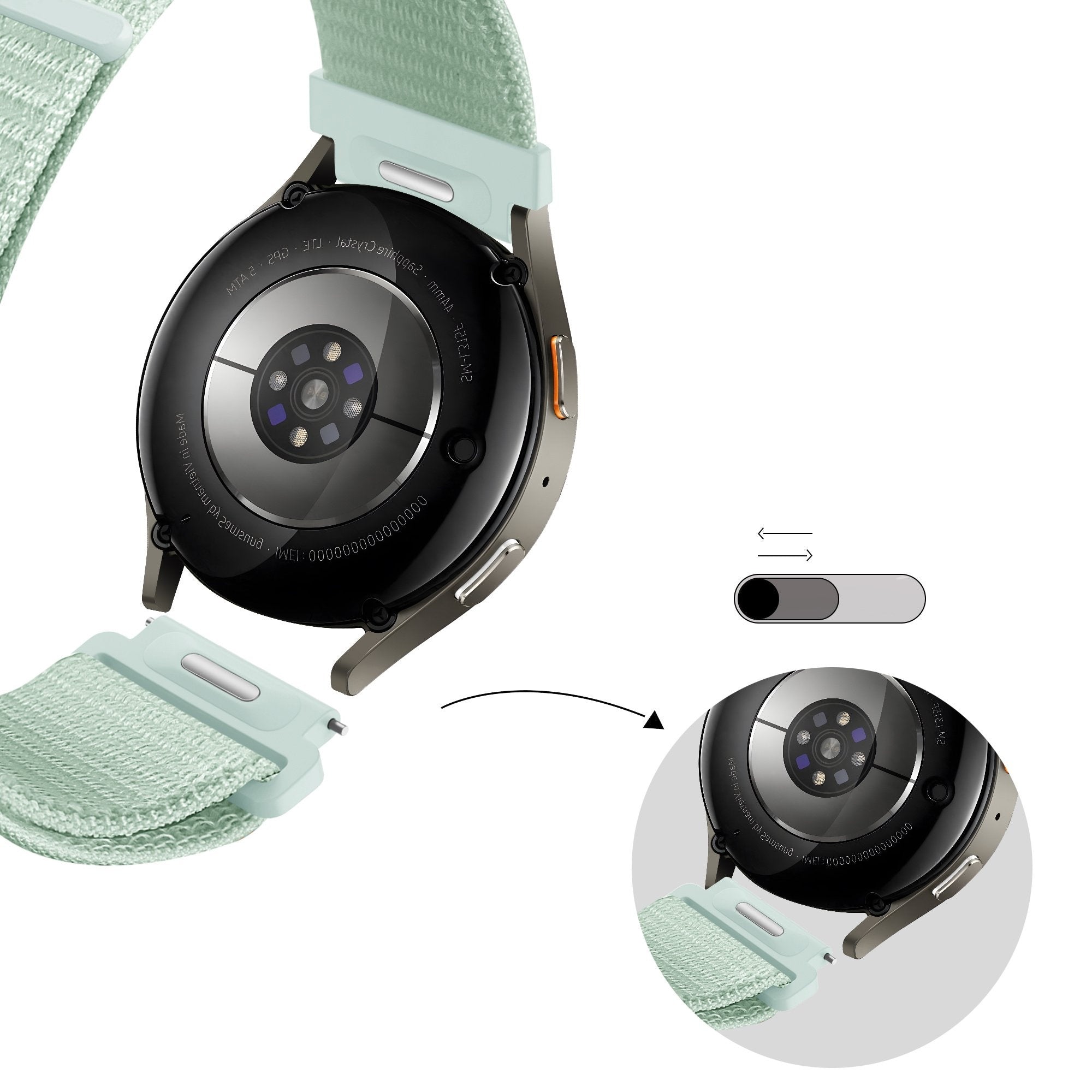 Bandz Huawei Watch GT 6 - 41mm Nylon Strap 'Easy fit' (Light Green)