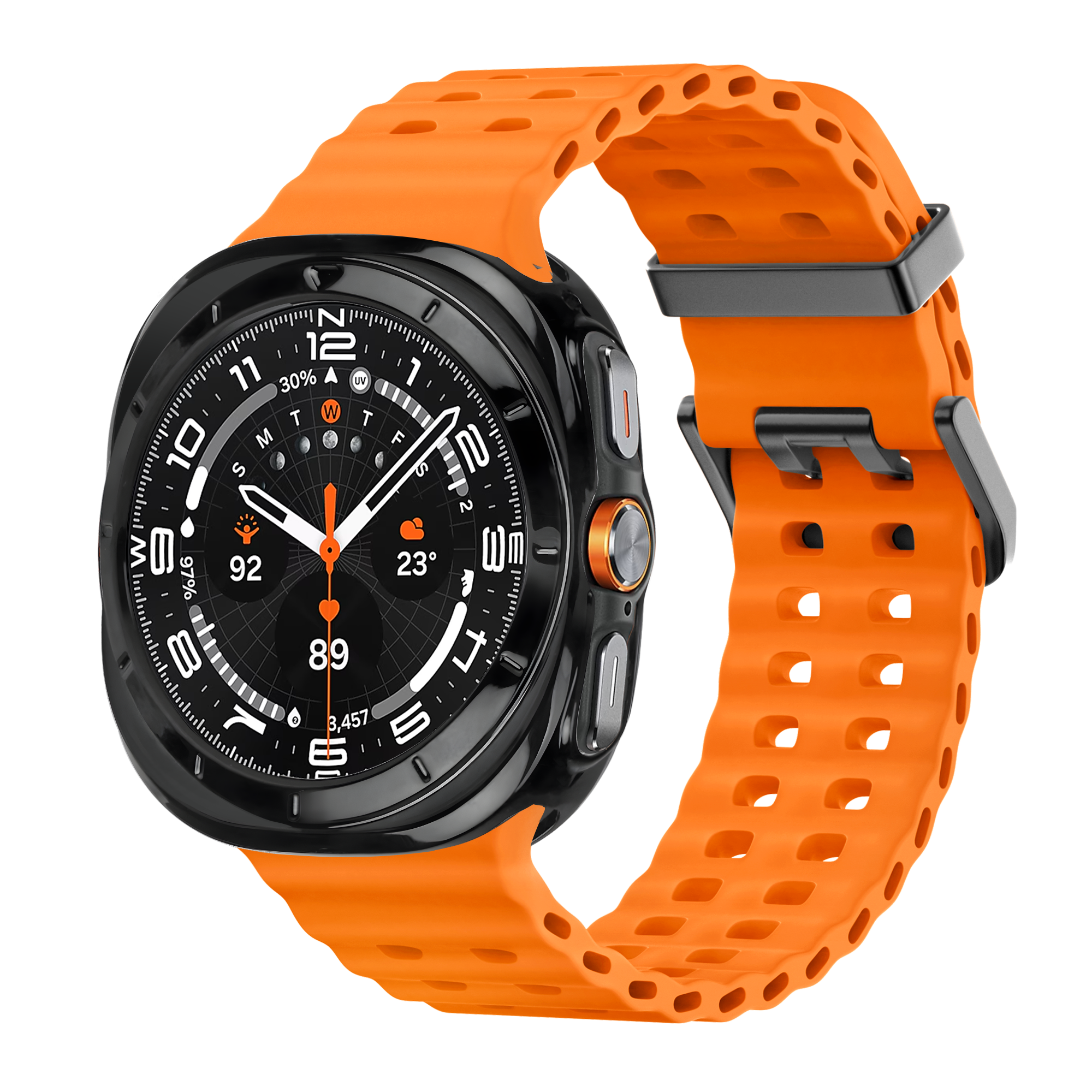 Bandz Samsung Galaxy Watch Ultra gegalvaniseerd TPU hoesje (zwart)
