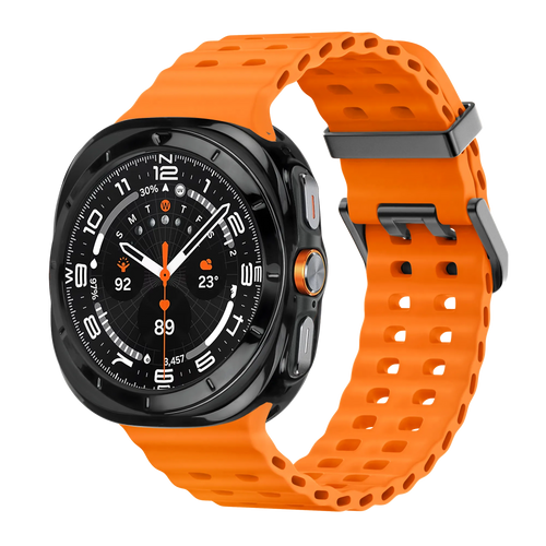 Bandz Samsung Galaxy Watch Ultra gegalvaniseerd TPU hoesje (zwart)