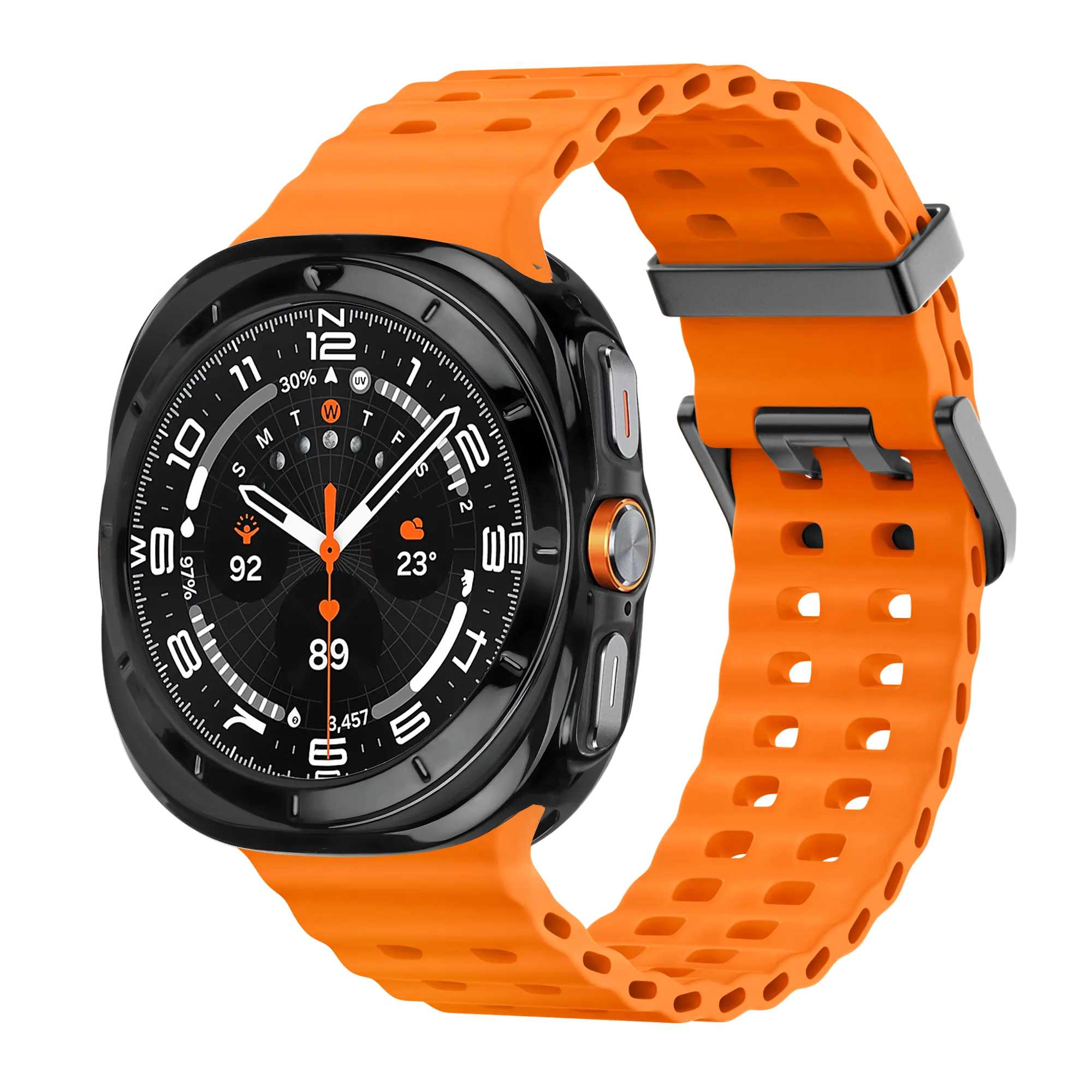 Bandz Samsung Galaxy Watch Ultra gegalvaniseerd TPU hoesje (zwart)