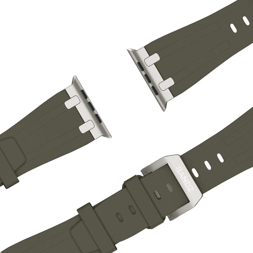 Bandz Apple Watch Silicone Strap 'Luxe Liquid' (Brown With Titanium)