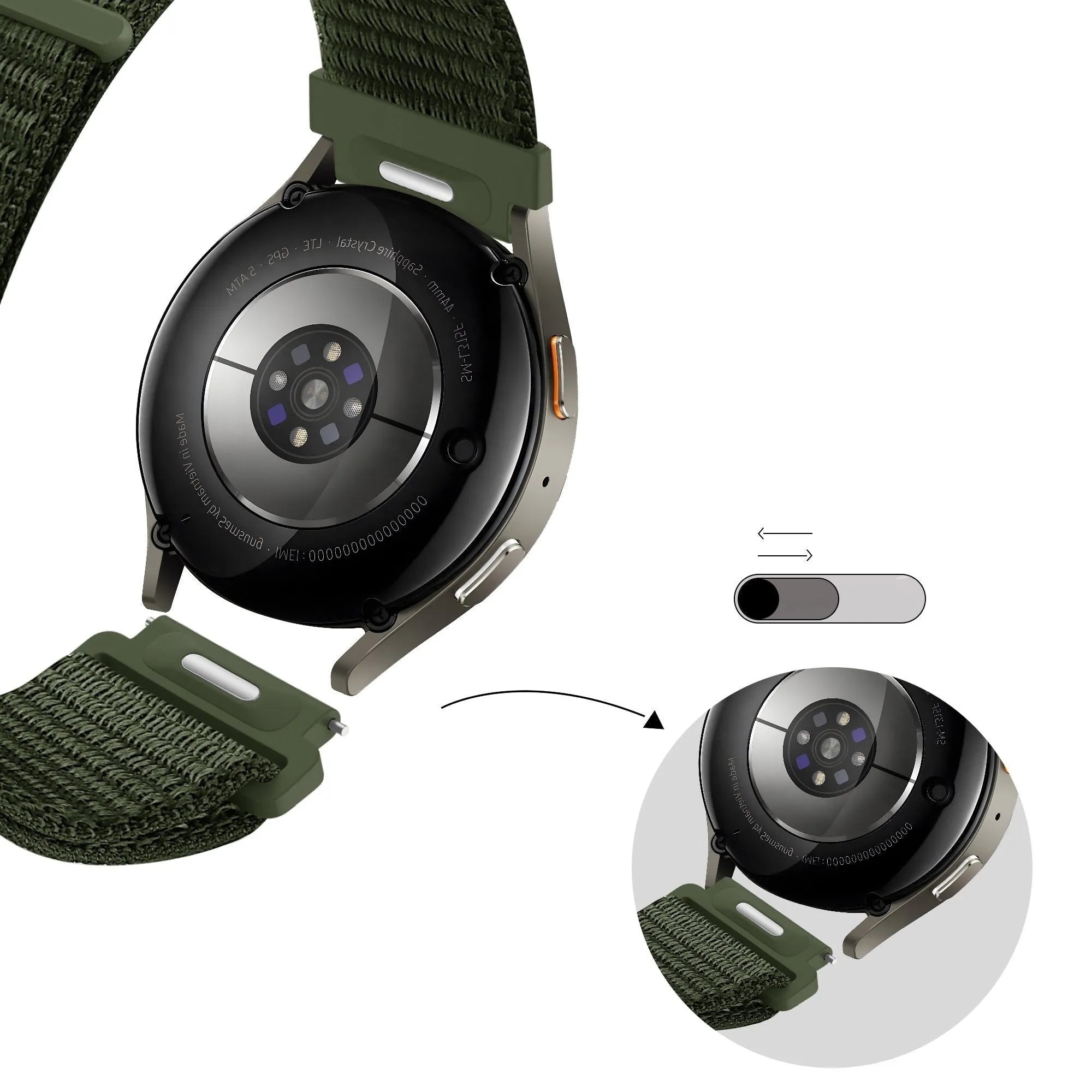 Bandz Amazfit Balance 2 nylon band 'Easy fit' (groen)