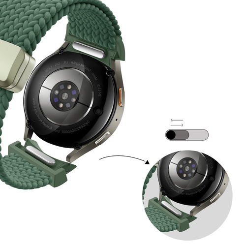 Bandz Samsung Galaxy Watch 4 44mm gevlochten band 'Easy fit' (groen)