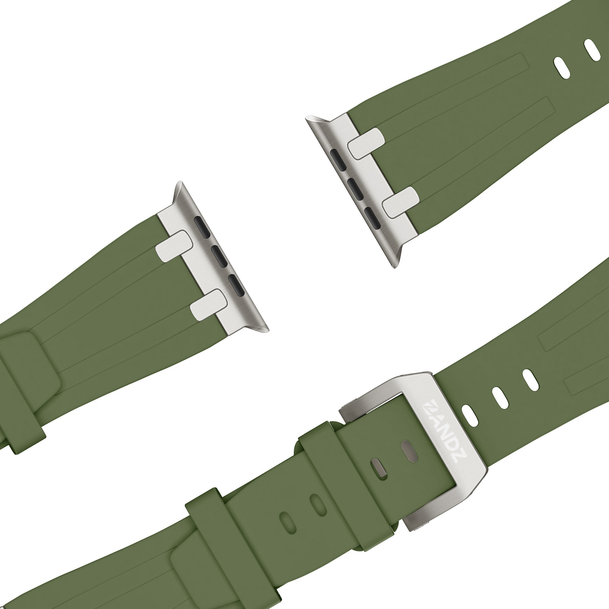 Bandz Apple Watch siliconen band 'Luxe Liquid' (groen met titanium)