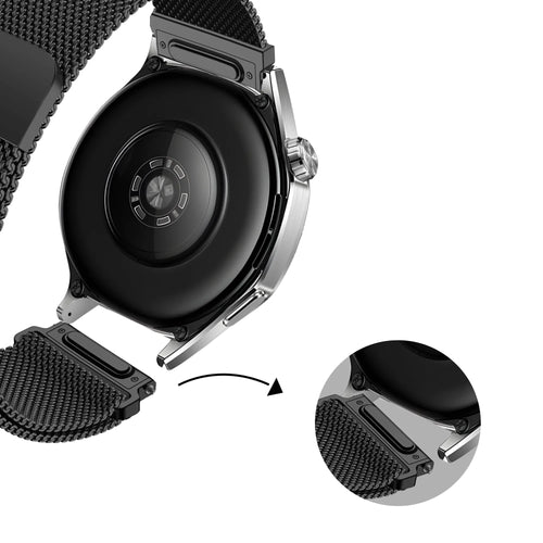 Bandz Oppo Watch X2 'One push' Milanese band (zwart)