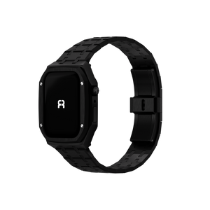 Reqior Apple Watch 45mm Kast met Stalen Band (Zwart)