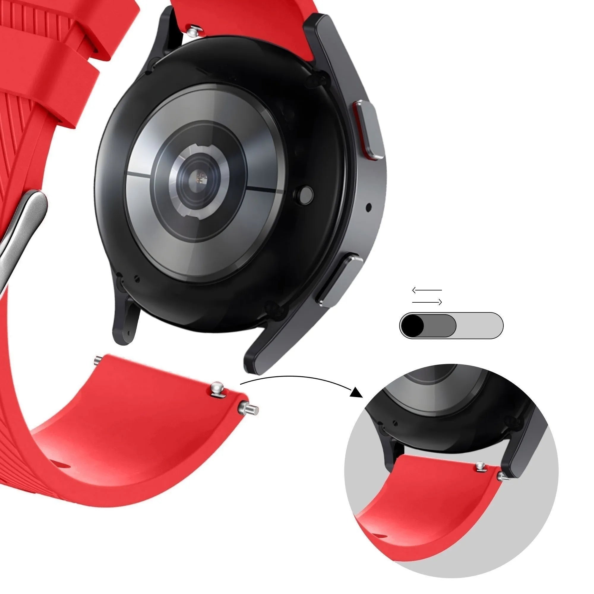 Bandz Coros Apex 4 - 42mm Silicone Strap 'Deluxe' (Red)