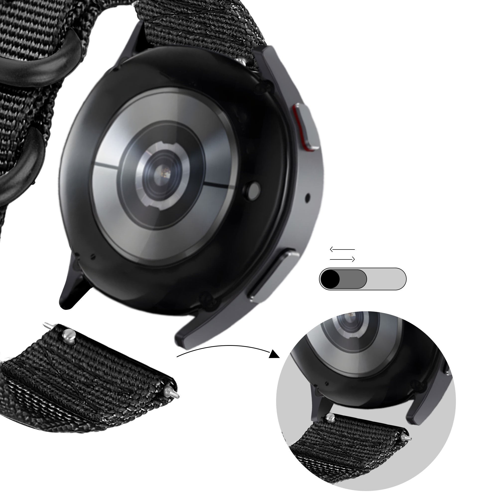 BALR Xiaomi Watch S1 nylon band met gesp (zwart)