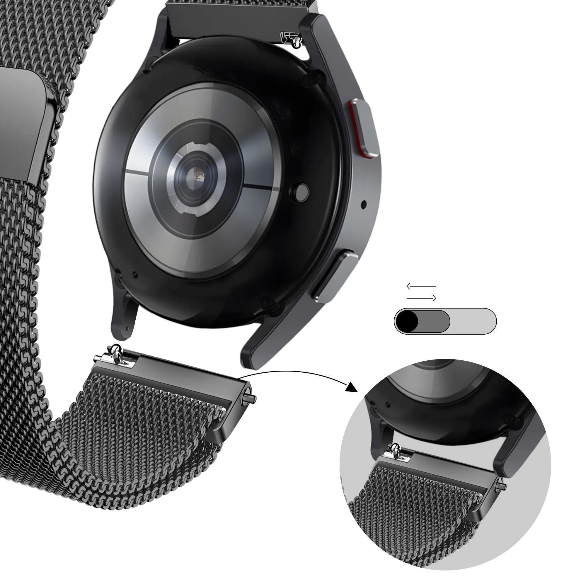 Bandz Gard Pro Health Smartwatch 3 - 41mm Milanese loop band (zwart)