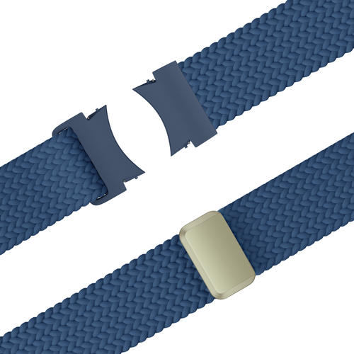 Bandz Samsung Galaxy Watch 4 44mm gevlochten band 'Easy fit' (blauw)