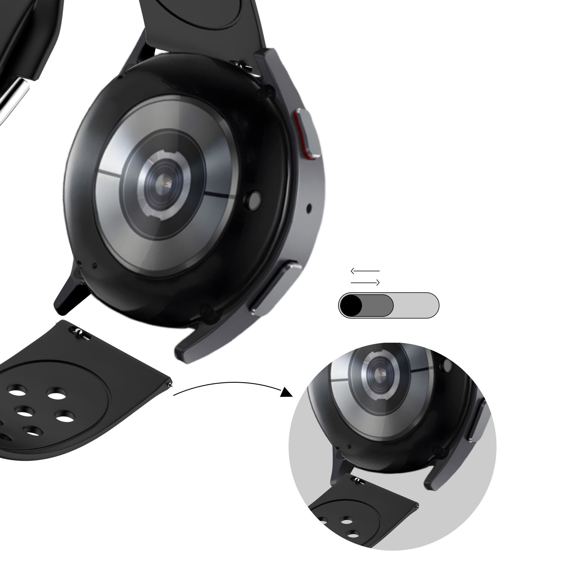 Bandz OnePlus Watch Lite sport band 'Air' (zwart)