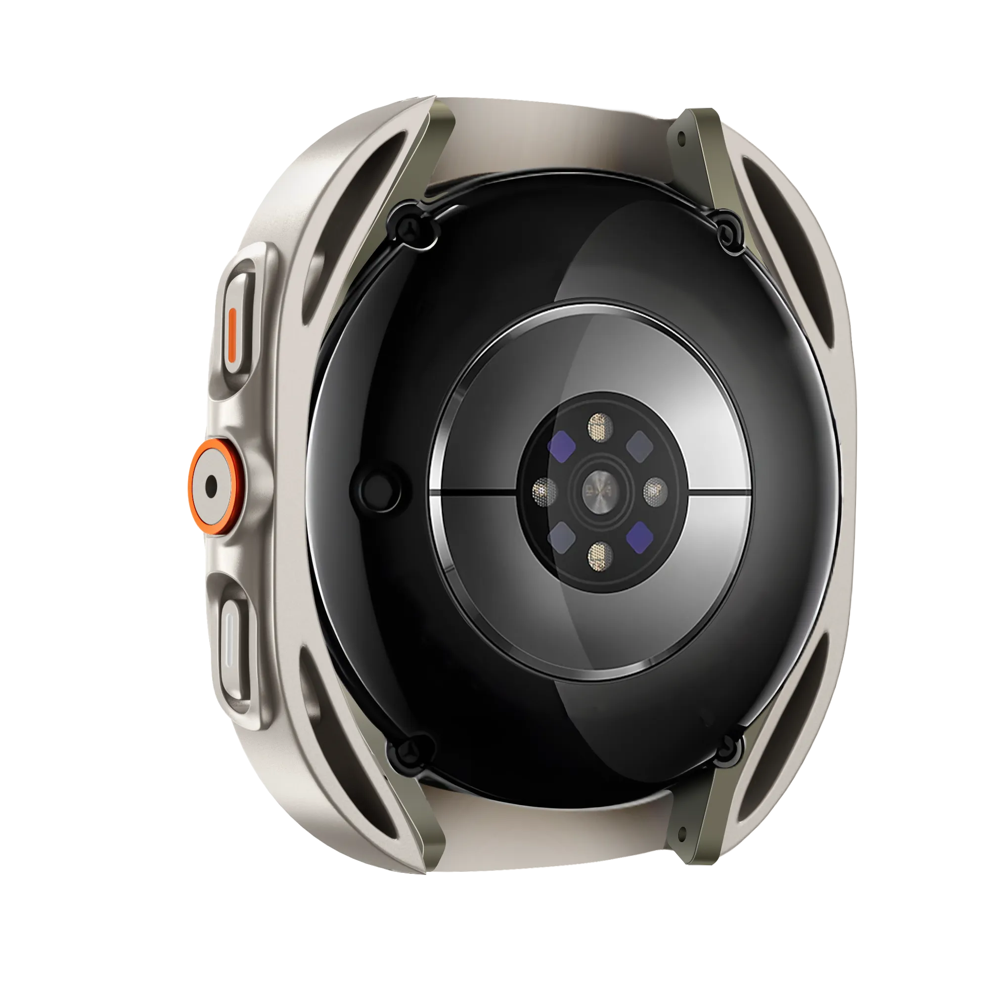 Bandz Samsung Galaxy Watch 7 - 44mm square PC hoesje met glas (titanium)