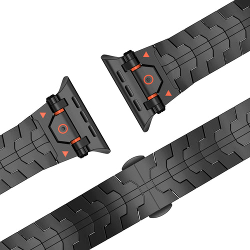 Bandz Apple Watch metalen grain band 'Deluxe' (zwart)