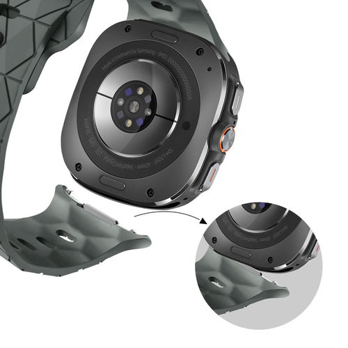 Bandz Samsung Galaxy Watch Ultra siliconen band 'Hexagons' (donkergrijs)