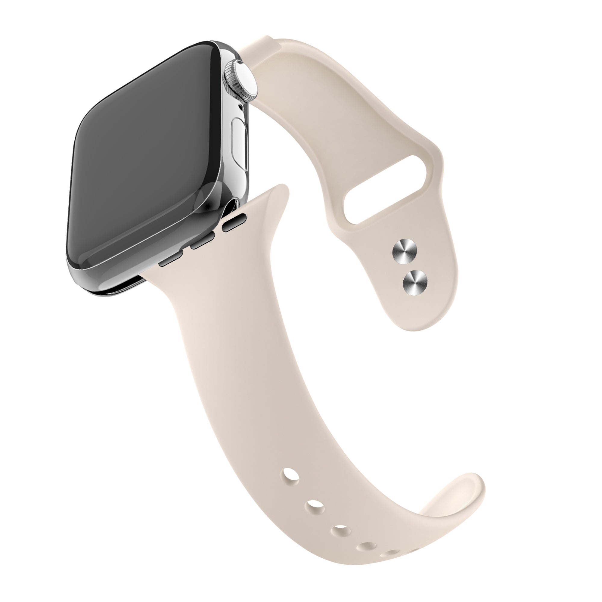 Bandz Apple Watch dual snap siliconen band (sterrenlicht)