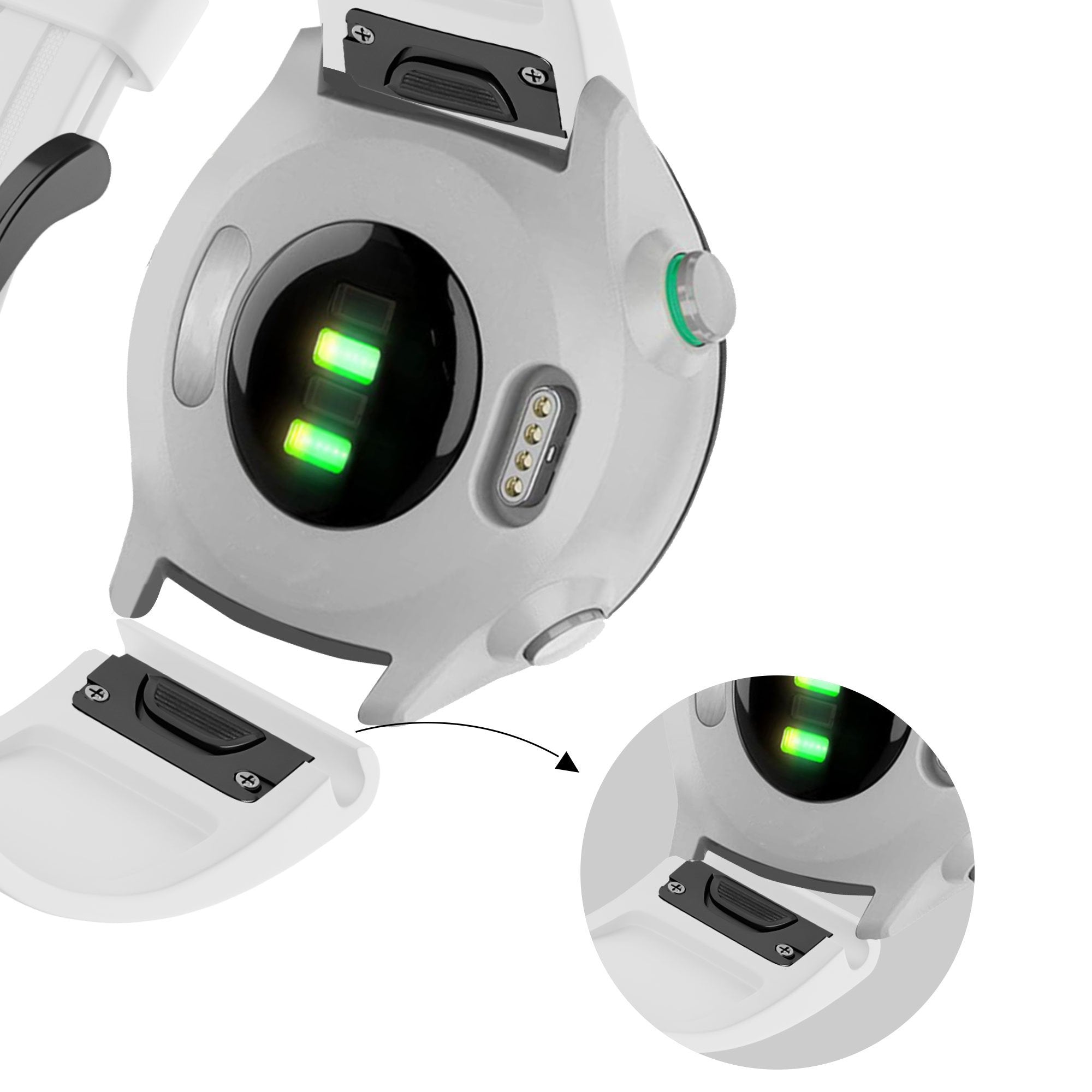 Bandz Garmin Descent Mk3(i) - 43mm siliconen band met gesp (wit)