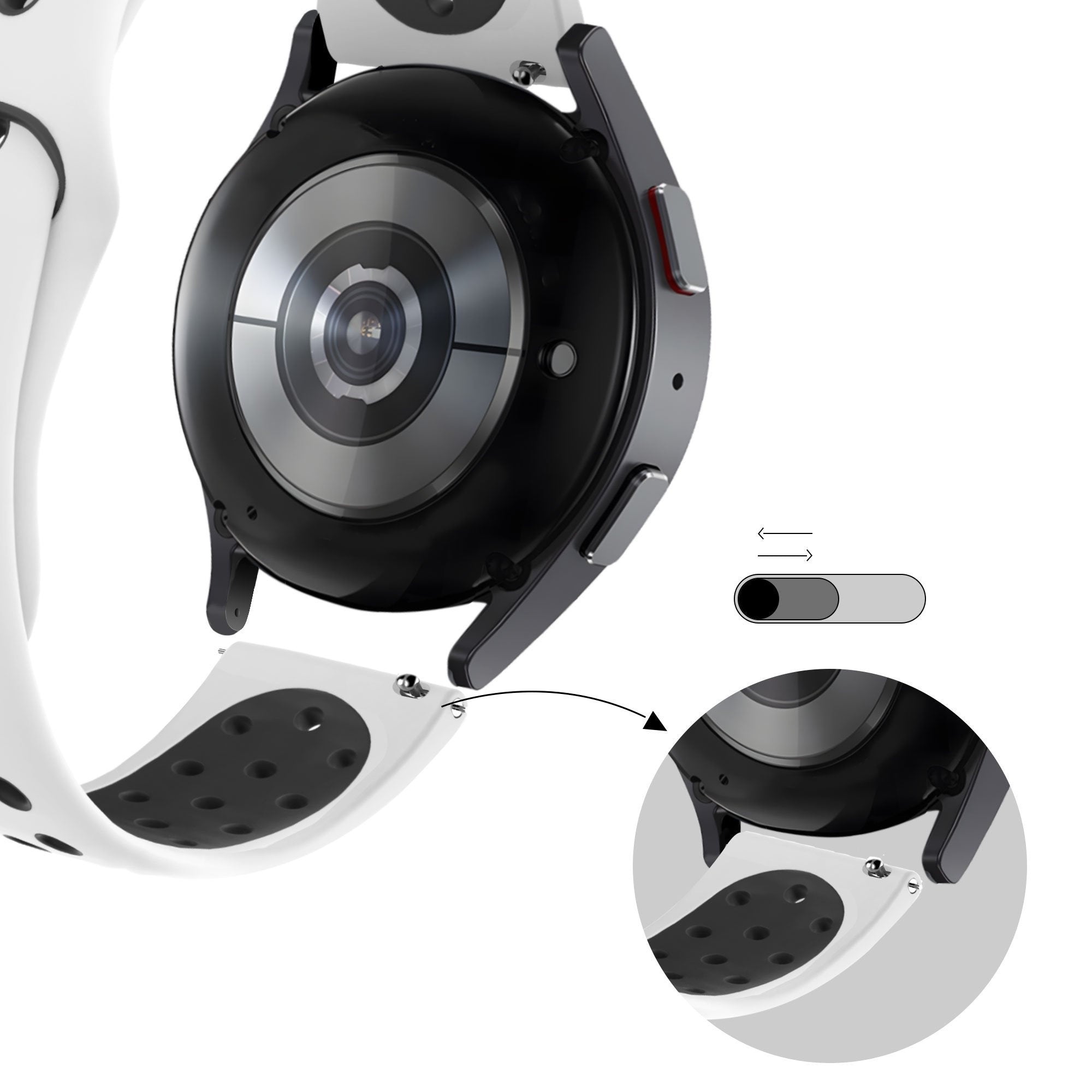 Bandz Coros Apex 42mm Sport Strap 'Deluxe' (White/Black)