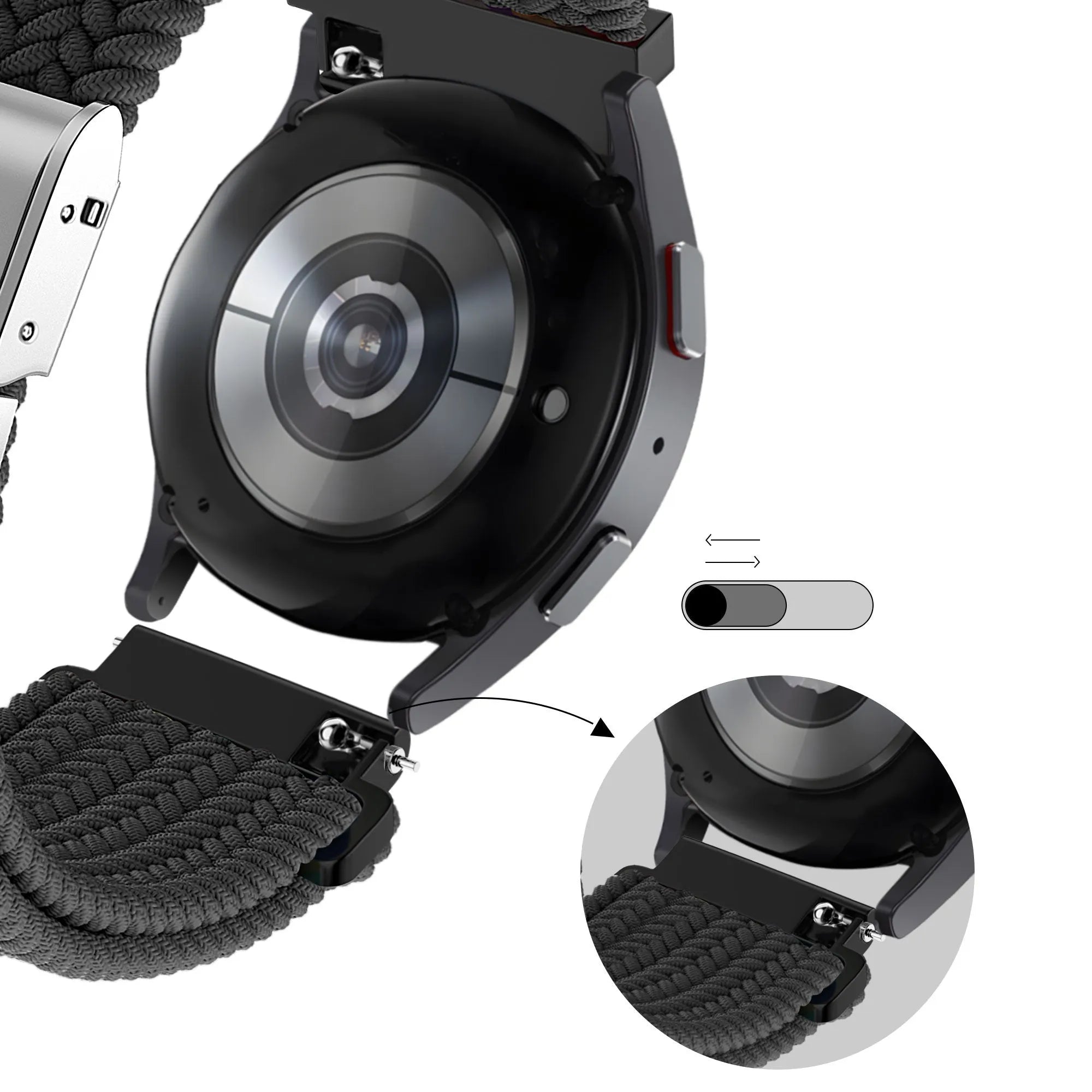 Bandz Oppo Watch X2 Woven Nylon Strap (Black)