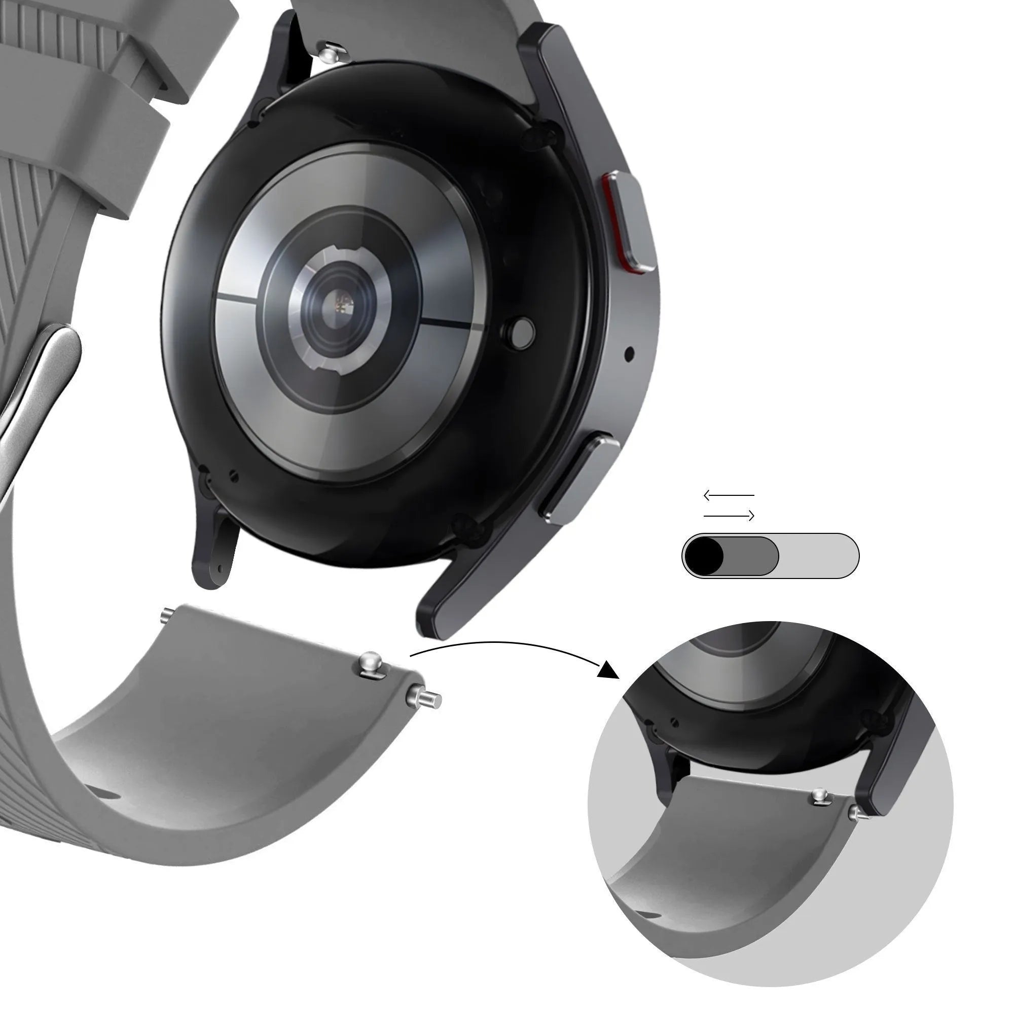 Bandz Coros Apex 2 siliconen band 'Deluxe' (grijs)