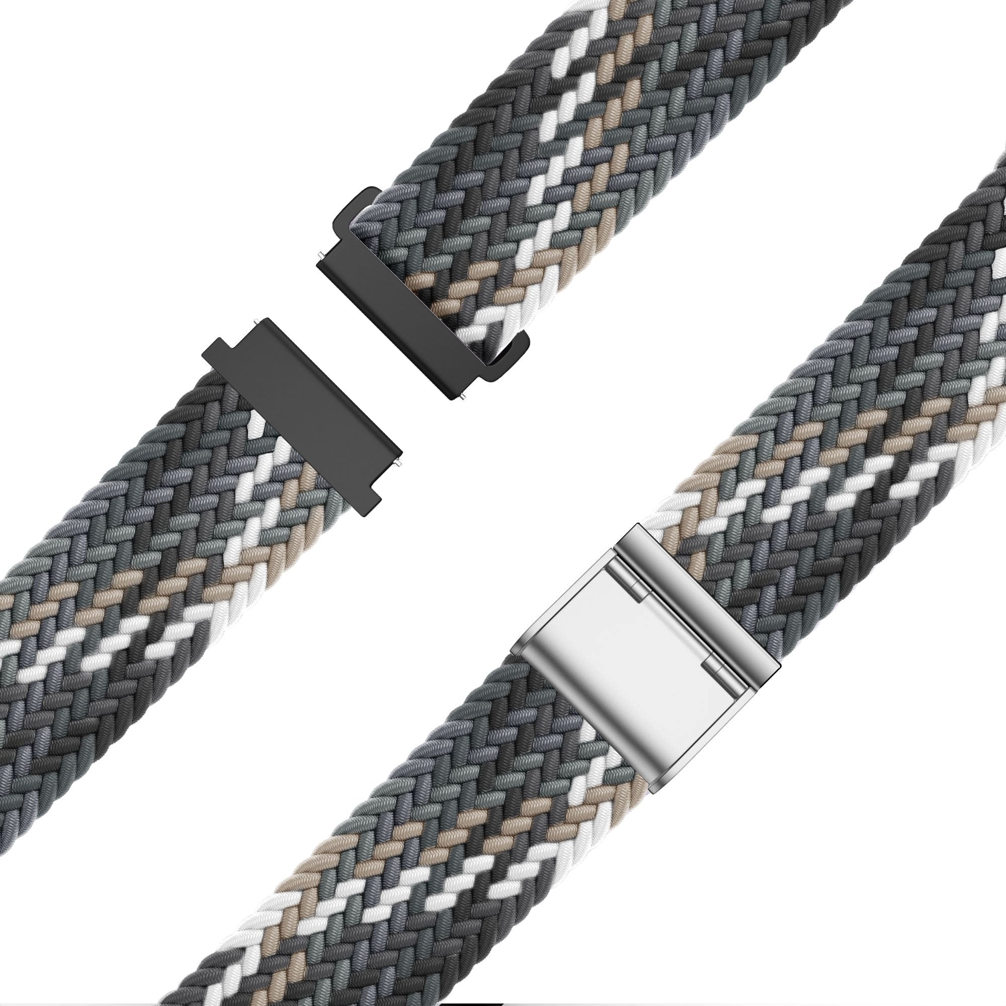 Bandz Garmin Vivomove Style gevlochten nylon band (zwart mix)