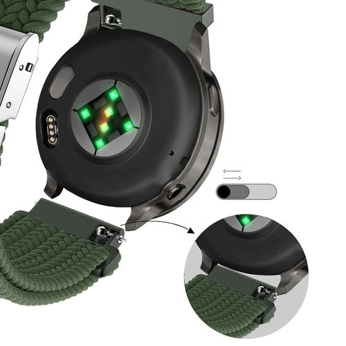 Bandz Garmin Bounce 2 Woven Nylon Strap (Olive Green)
