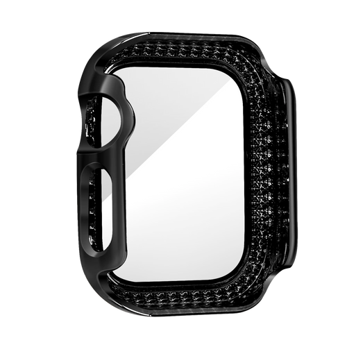 Bandz Apple Watch 10/11 - 42mm diamond hoesje met glas (zwart)