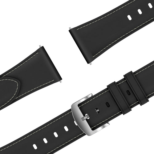 Bandz Amazfit Bip U (Pro) Leather Strap 'Easy Fit' (Black)