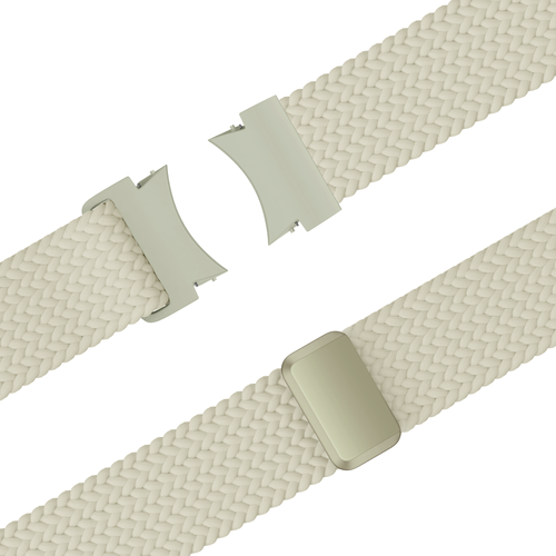 Bandz Samsung Galaxy Watch 4 44mm gevlochten band 'Easy fit' (sterrenlicht)