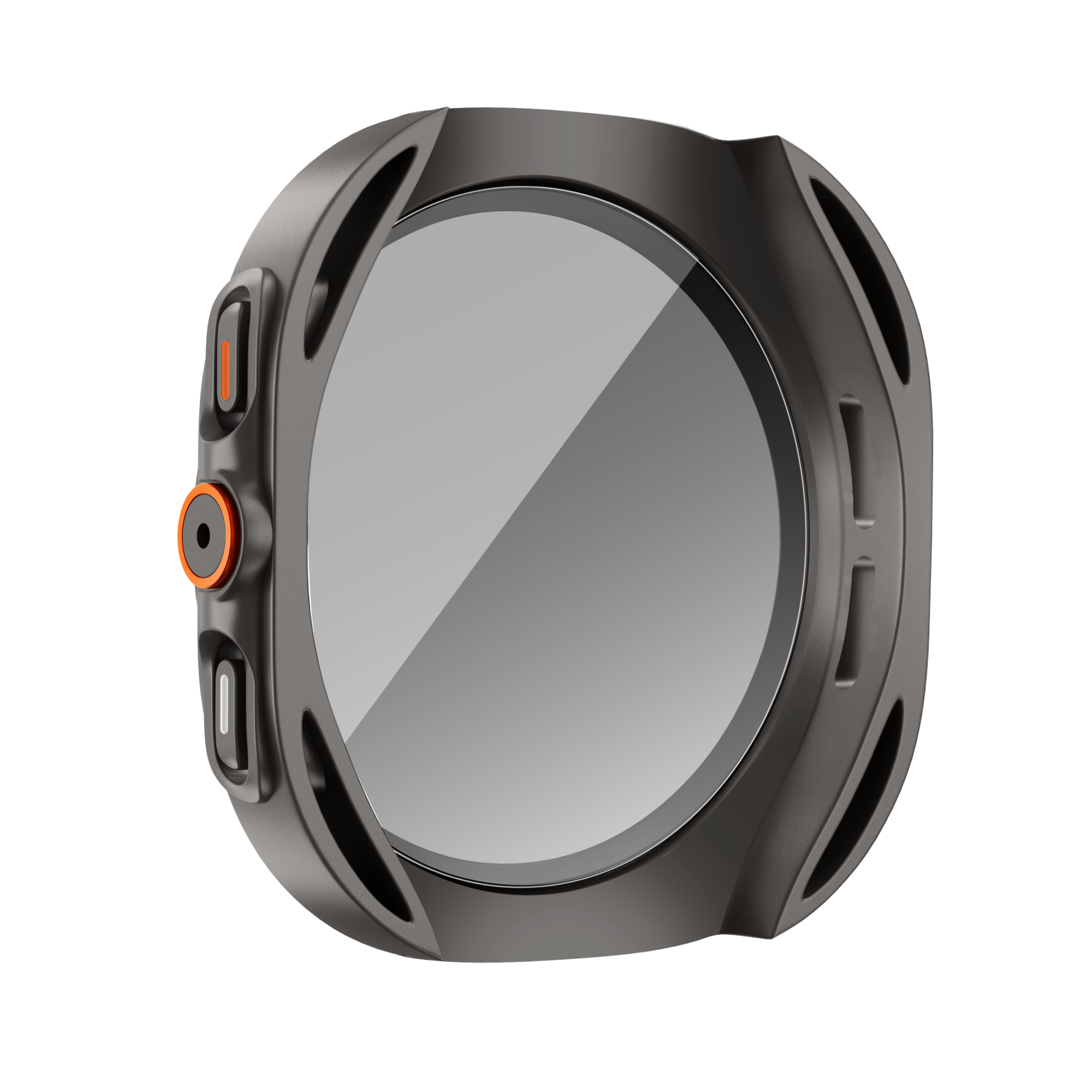 Bandz Samsung Galaxy Watch 7 - 44mm square PC hoesje met glas (titanium grijs)