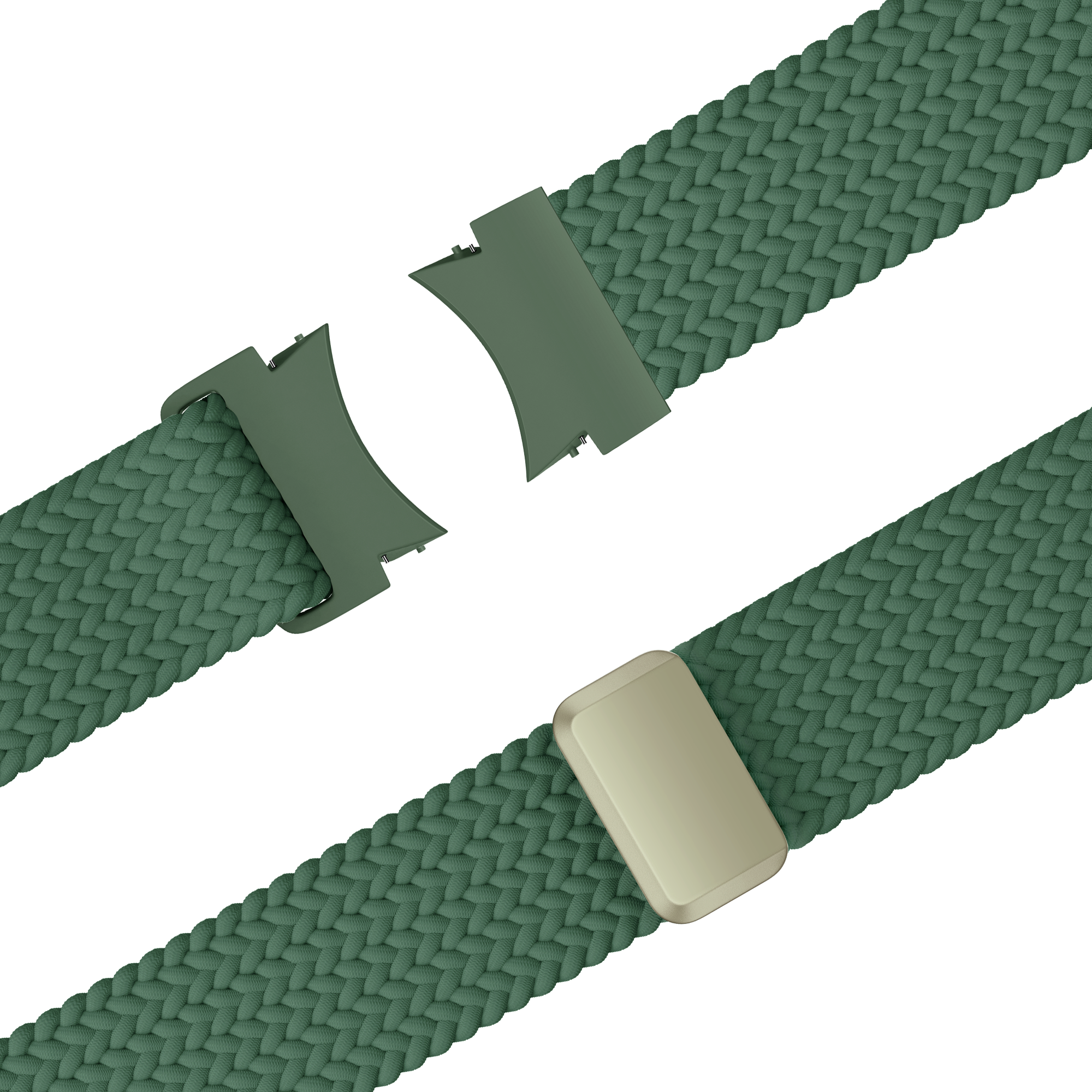 Bandz Samsung Galaxy Watch 4 Classic 46mm gevlochten band 'Easy fit' (groen)