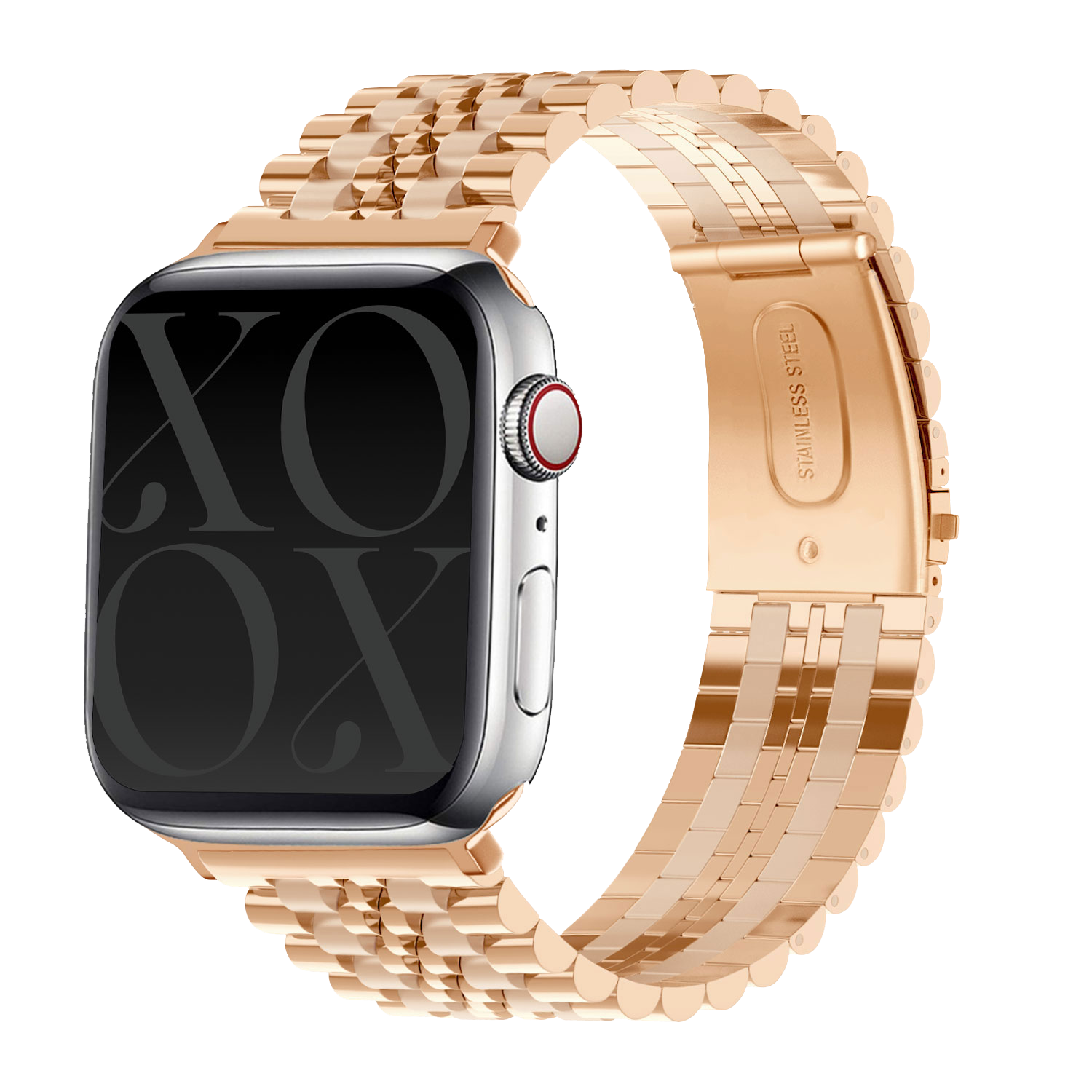 xoxo Wildhearts Apple Watch stalen bandje (roségoud)