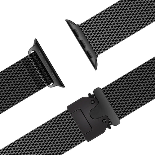 Bandz Apple Watch Ultra Milanese loop band met P-buckle (zwart)