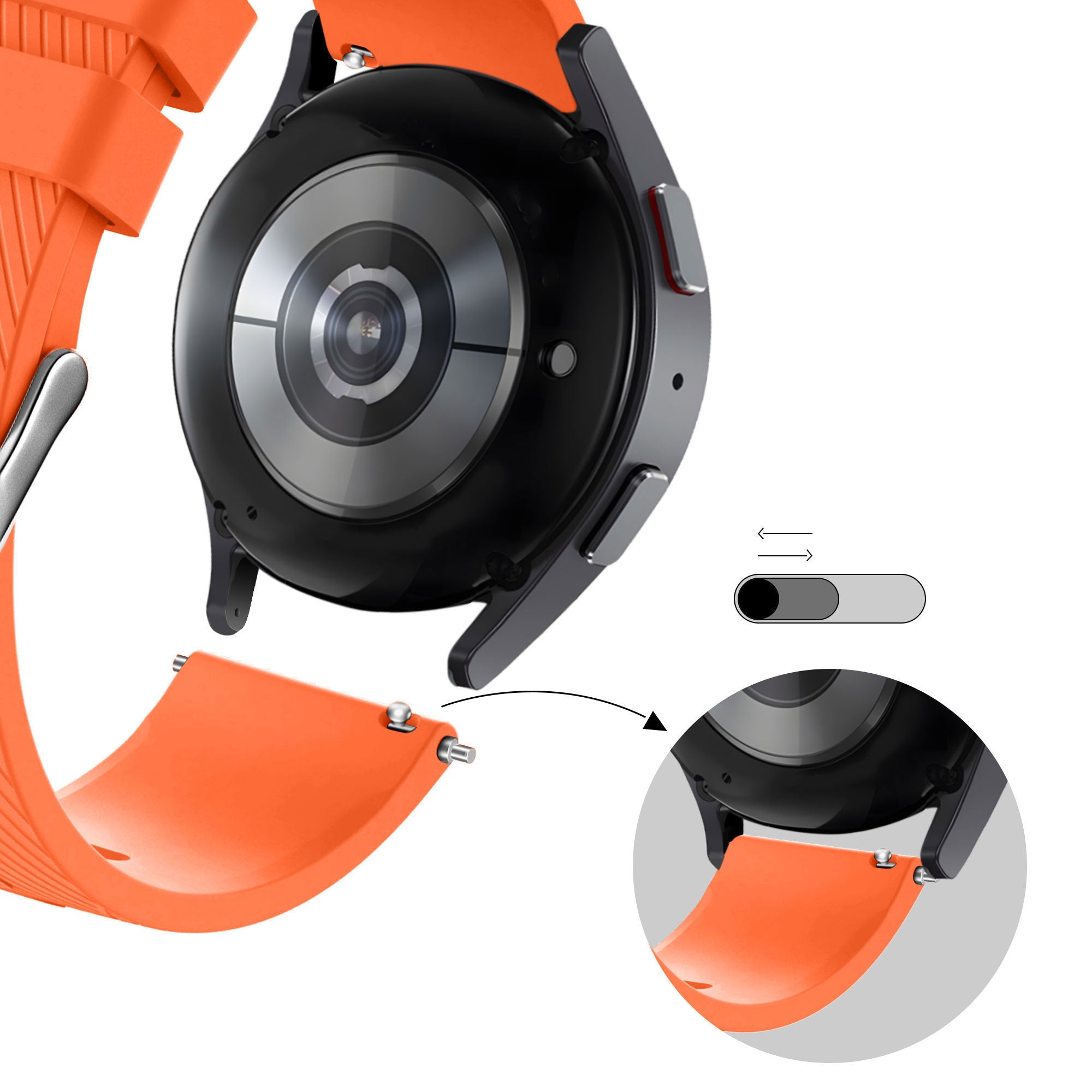 Bandz Amazfit Balance 2 siliconen band 'Deluxe' (oranje)