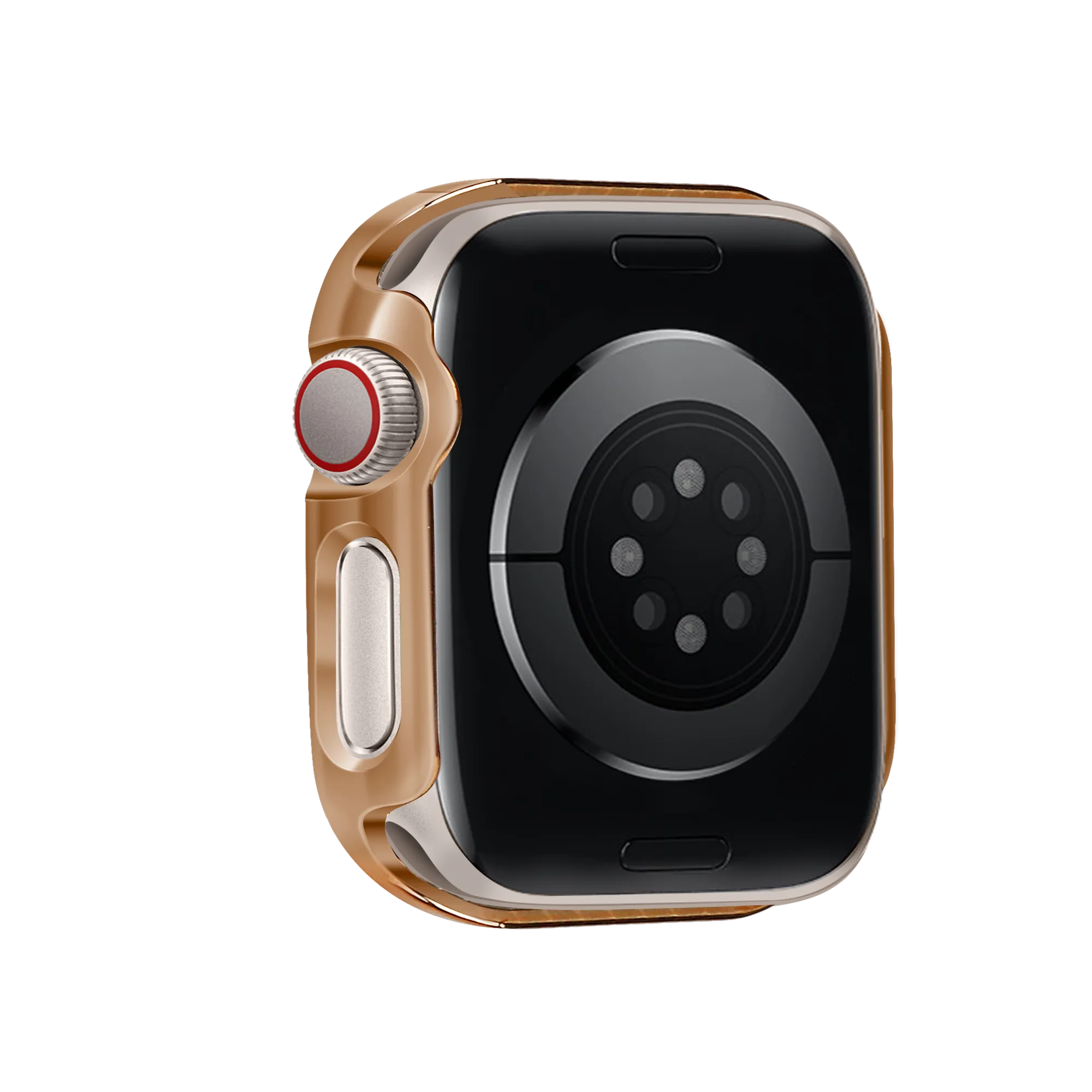 Bandz Apple Watch 10/11 - 42mm diamond hoesje met glas (rosé goud)
