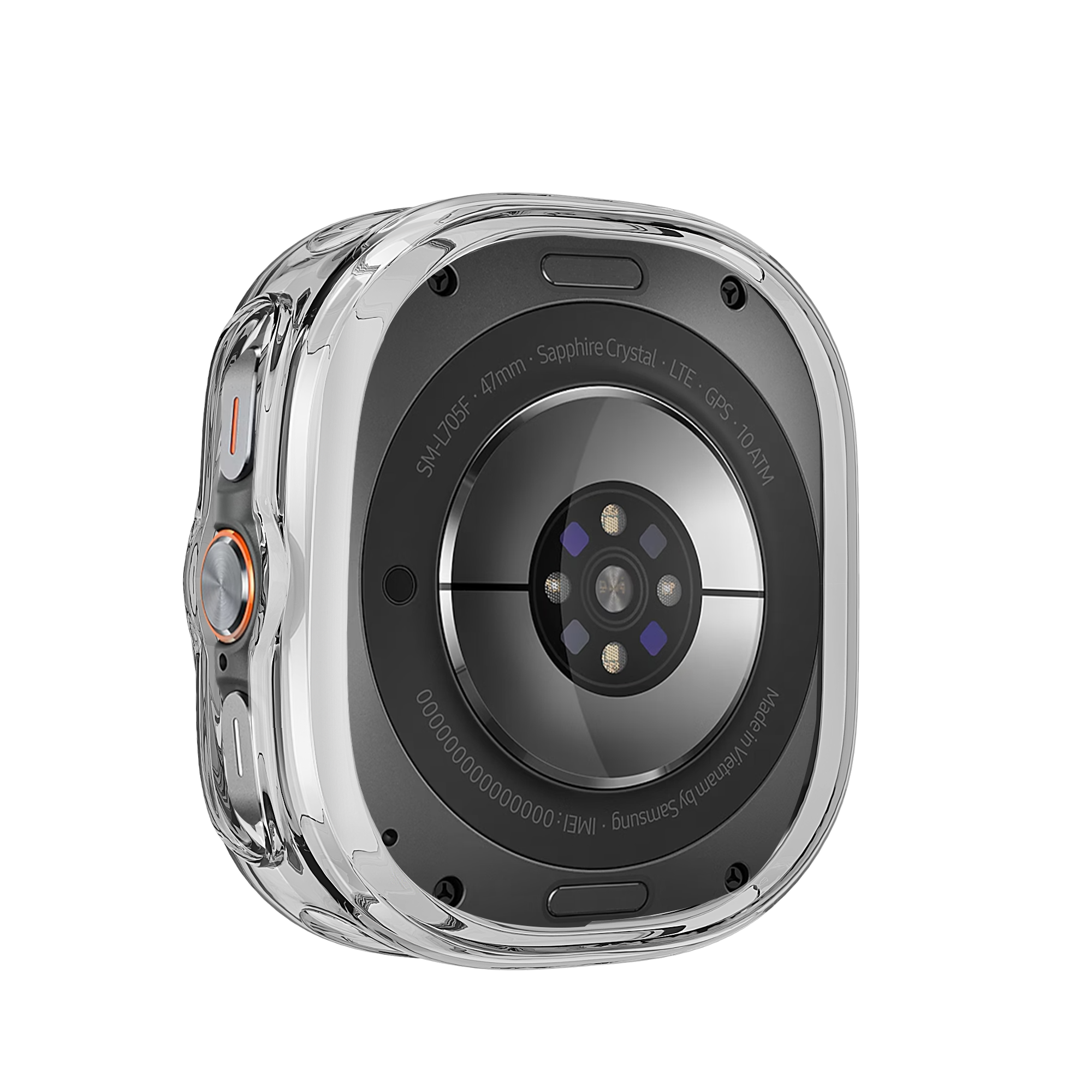 Bandz Samsung Galaxy Watch Ultra gegalvaniseerd TPU hoesje (transparant)