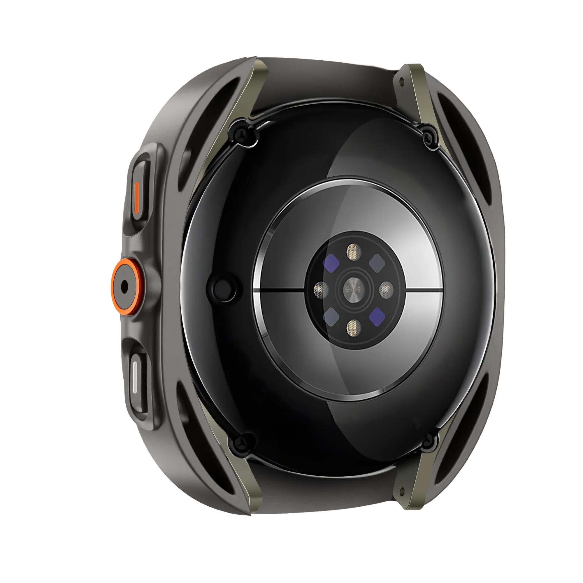 Bandz Samsung Galaxy Watch 7 - 44mm square PC hoesje met glas (titanium grijs)