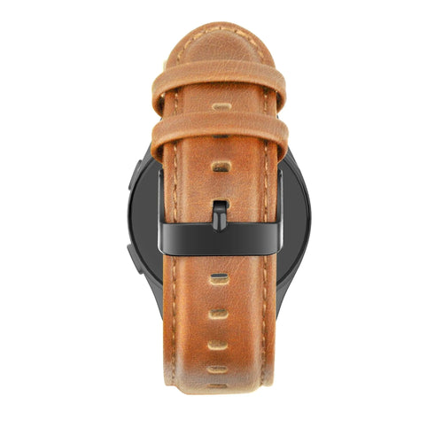 Bandz Pebble Round 2 - 20mm lederen band 'Classic' (bruin)